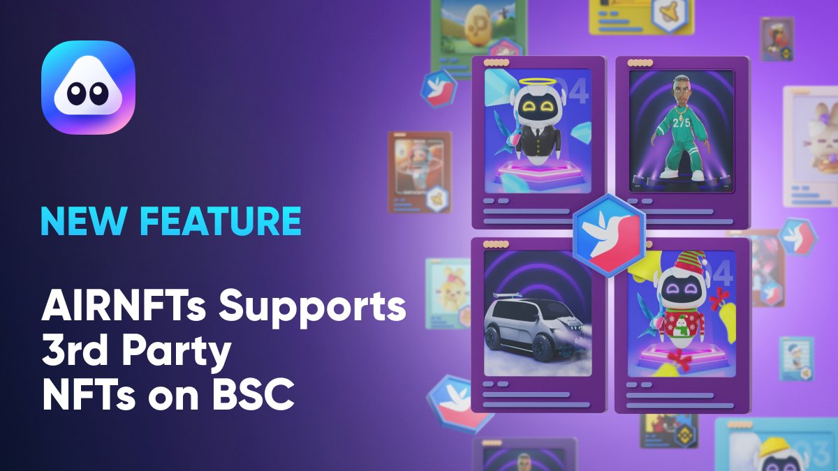 airnfts's tweet photo. @airnfts now supports third party NFTs on #BSC including @Biswap_Dex !

What #NFTs are you going to list on #airnfts 👀

Comment down below and tag us 😎 

#NFTCommunity #NFTshill #NFTCommmunity #nftart #looksrare https://t.co/tYGLDP3JCn