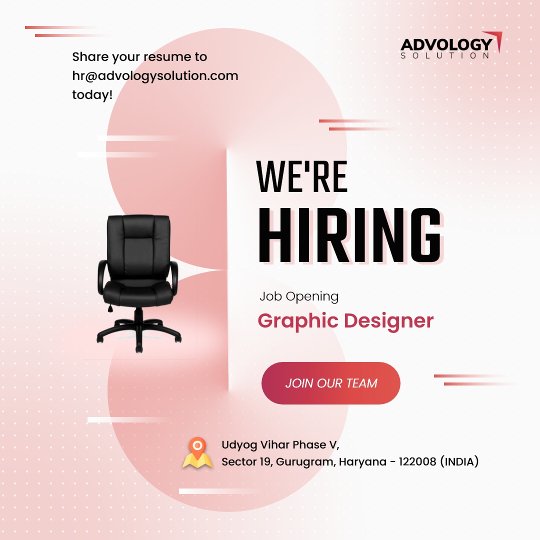 DigitalAdvology's tweet photo. HIRING๐จ
Position: Graphic Designer
Mondays can be fun too. Join us to discover
ADVOLOGY is #hiring. Share your resume to "hr@advologysolution.com"
#hiring #graphicdesign #graphicdesigner #2022hiring #opportunity #graphicjobs #graphicexperts #nowhiring #jobalert https://t.co/IkkekMIx0C