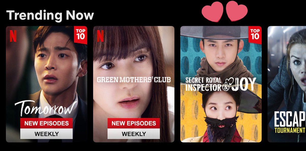 #InspectorNJoy is trending on Netflix! wohoo so proud ❤️✨

#2PM #TAECYEON
#KimHyeYoon
#SecretRoyalInspectorandJoy