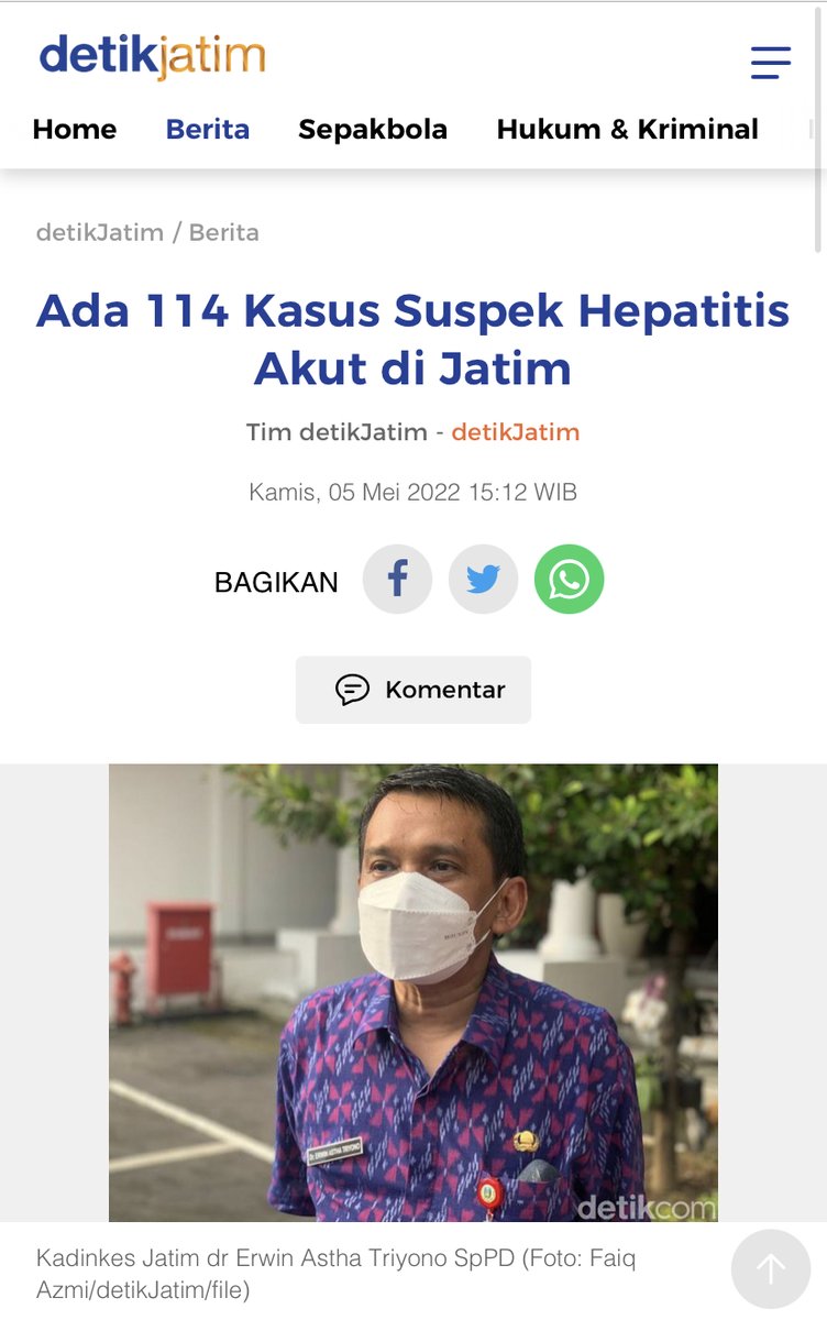 Jumlah suspek hepatitis misterius terus bertambah, termasuk di Indonesia. Kebersihan tangan adalah garis pertahanan pertama penyebaran penyakit ini. Jaga kebersihan rumah, kantor, dan prioritaskan praktik kebersihan yang baik kepada anak-anak. Tetap waspada. Terima kasih.