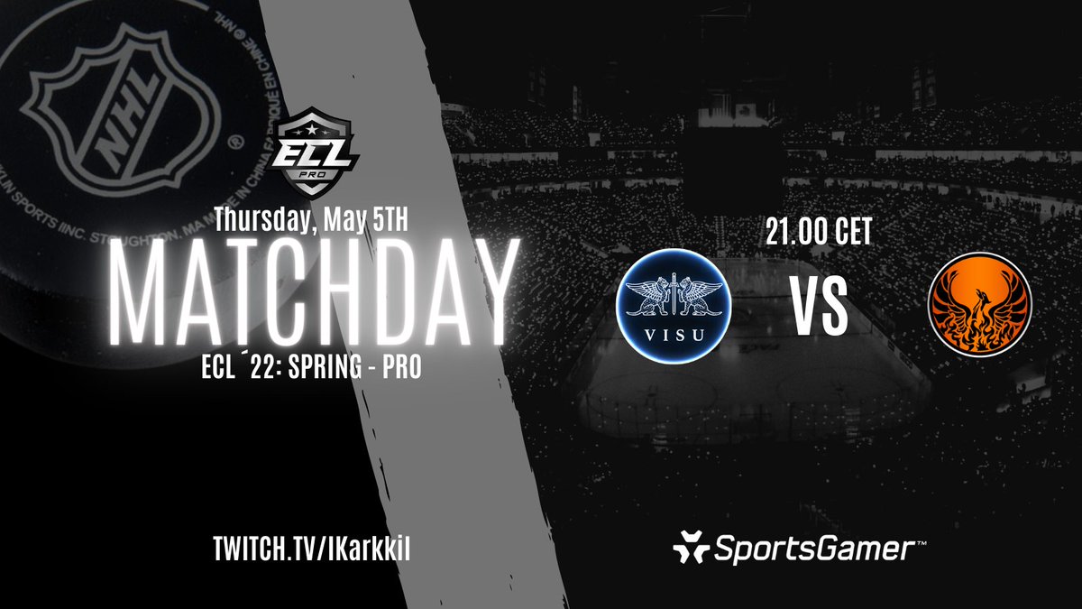 Last groupstage game for our NHL gang. Come watch and cheer for us!

🆚 <a href="/GHETTOFIREBIRDS/">GHETTO FIREBIRDS</a> 
⏰ 21.00 CET/22.00 🇫🇮

Live on twitch.tv/IKarkkiI

#kouvolanlakritsi #MukanaWilhelm @visugamingeu
<a href="/SportsGamerGG/">SportsGamer</a> #ECL22Spring