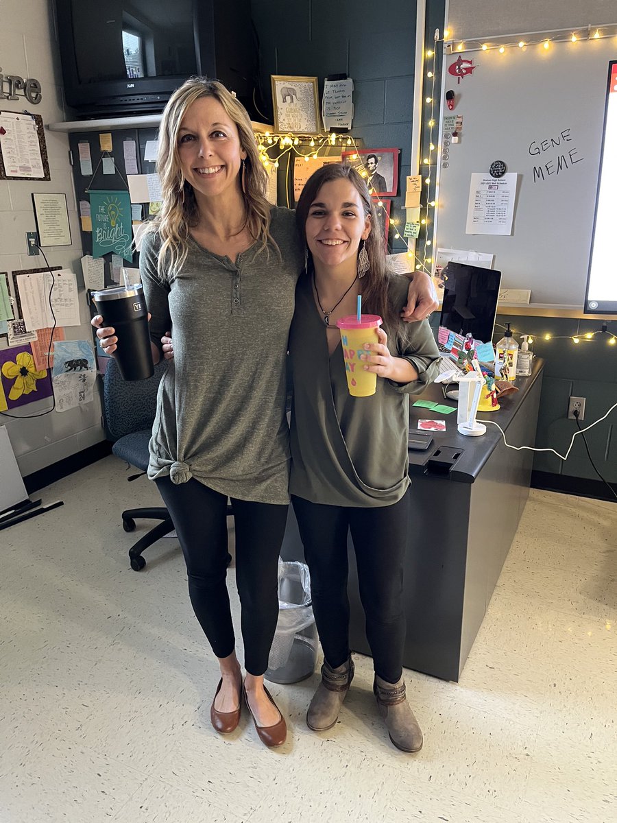 G_Settelmayer's tweet photo. Dress like a teacher day here at GHS! Maybe coffee mugs would have been more realistic props since I am drinking coffee more often than not ☕️🤣 https://t.co/RnZ0YwiRV6