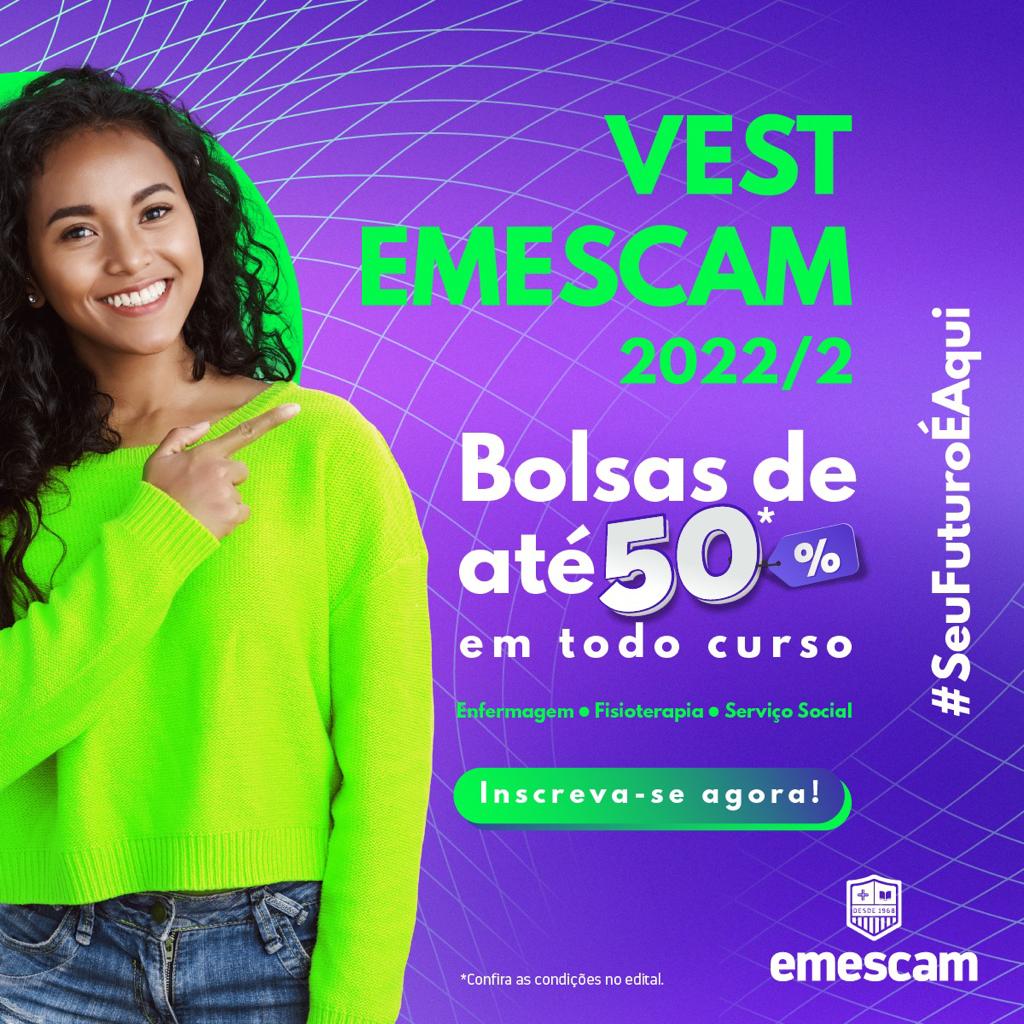 Mandaram avisar que os cursos de Enfermagem, Fisioterapia e Serviços Social estão com bolsas de até 50%…você vai deixar essa chance passar?

🗓 Faça sua inscrição no nosso Vest 2022/2 até o dia 13 de maio!

emescam.br/vest/
