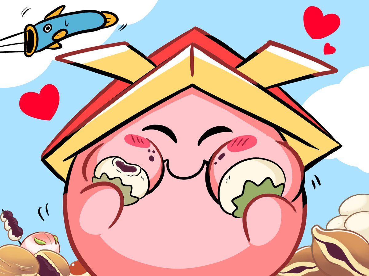 eating food heart no humans closed eyes pokemon (creature) holding food  illustration images