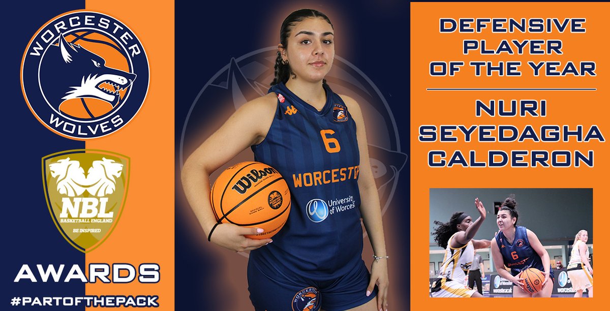 WNBLWolves's tweet photo. 🏆DEFENSIVE PLAYER OF THE YEAR🏆
🏀NURI SEYEDAGHA CALDERON🏀
#WolfPack congratulations to Nuri who has been exceptional on defence this season in @NBLengland !
#PartOfThePack #WolvesAwards #NBL2122 #GameTime #ThreeTeamOneClub https://t.co/rmJrp83gJr
