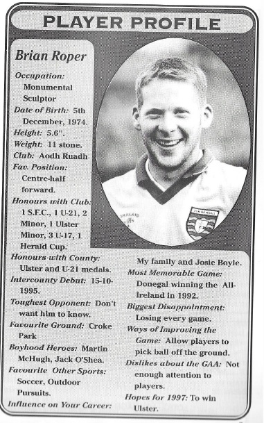 Player profiles of Noel McGinley and Brian Roper from 1997