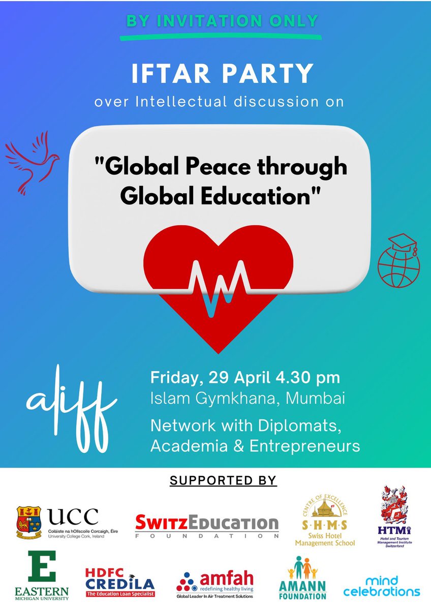 SwissCGMumbai's tweet photo. It was a pleasure for CG Othmar Hardegger to participate in a panel on int’l education &amp; present 🇨🇭 as an attractive, open to the world place to study. Thanks @aliffoverseas &amp; @SwitzEducation for inviting to a meaningful discussion followed by an Iftar celebration. @surifarzana2 https://t.co/790hkeubWy