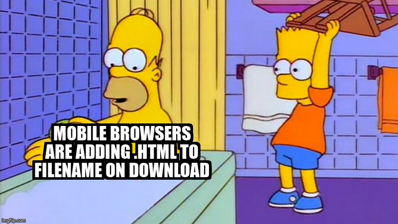 overflow_meme's tweet image. Mobile browsers are adding .html to filename on download stackoverflow.com/questions/6982… #fileextension #php #file #vcfvcard #mobile
