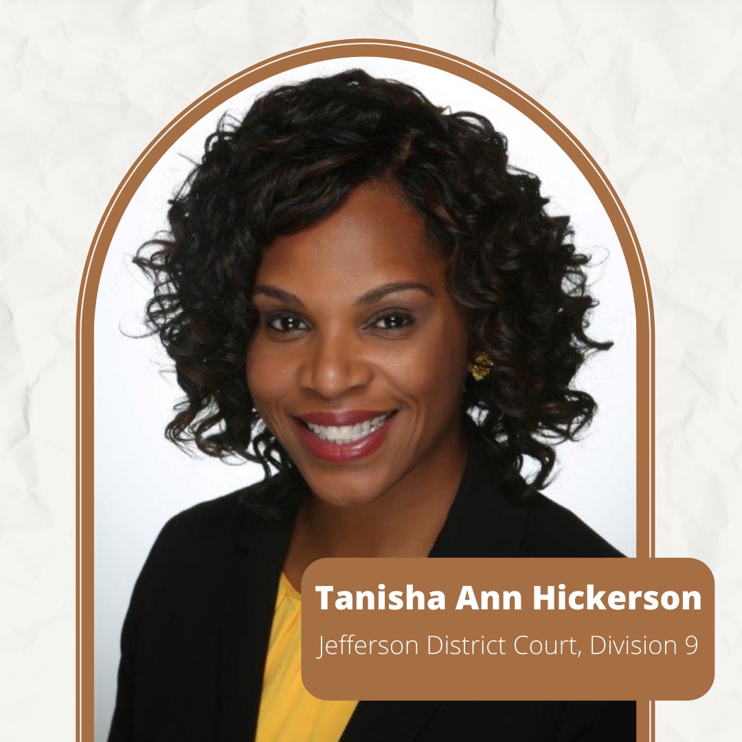 CBJLouisville's tweet photo. Meet CBJ’s endorsement for the Jefferson District Court, Division 9 - Tanisha Ann Hickerson

Keep reading about Tanisha Ann Hickerson and our other endorsements at https://t.co/YJA6sh7s6b (linked in bio) https://t.co/j1R8B6G1Fe