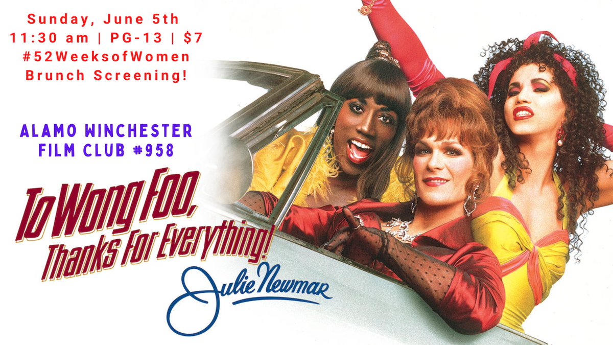 CinemaBandwagon's tweet photo. Our #AlamoFilmClub is bringing the π₯π₯π₯ as we kick off summer with a brunch screening (and our 958th selection!) of TO WONG FOO, THANKS FOR EVERYTHING! JULIE NEWMAR complete with @spookymeggy hosting! Part of our #52WeeksofWomen series!
Grab your tix: https://t.co/2KJ11tjERI https://t.co/8aeLbra6CE