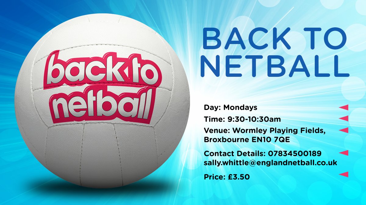 Wormley is where we'll be on Monday mornings!

Start your week with some netball, and join Rebecca for a fun, reintroduction to netball covering the basic skills with some friendly people!

Contact us today, or simply turn up!