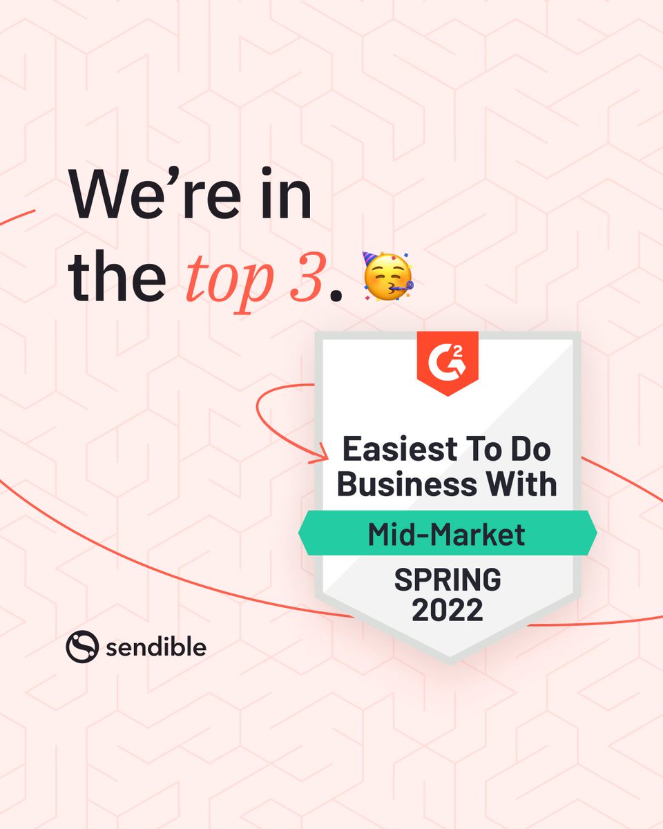 Sendible's tweet photo. This spring, we're so delighted to have made G2's Top 3 'Easiest to use Social Media Suites'! 🎉

We want to say a huge thank you to all our wonderful customers for their reviews! ⭐️

We may not be at that number one spot, but we're definitely looming behind it! 👀 https://t.co/ZoRZuEhGRm
