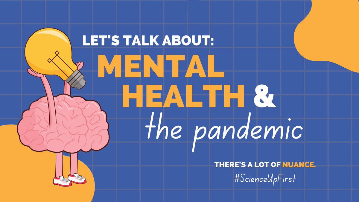 Mental health can be complicated, and the pandemic makes it even more so. 😵‍💫

What impact has the pandemic had on mental health, and what can you do about it?

Keep reading to find out! 👇🏽

#ScienceUpFirst #GetReal #MentalHealthWeek

🧵 [1/8]