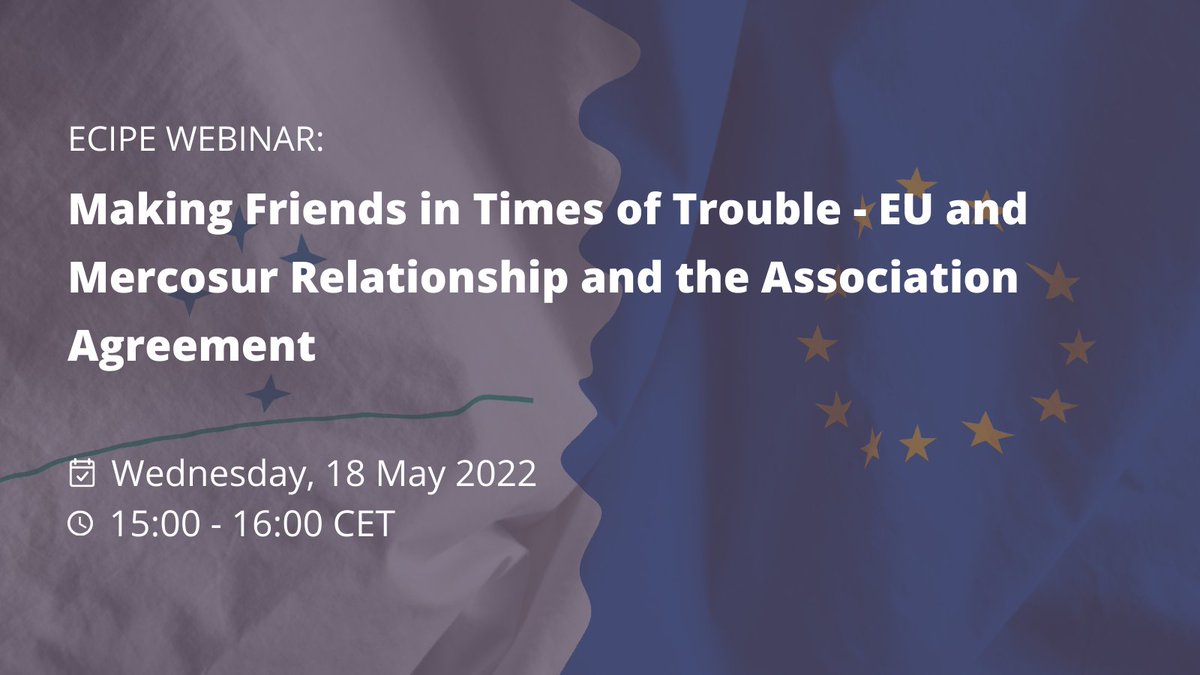 Make sure to join our webinar on the potential impact of the #EU-#Mercosur Association Agreement and how the EU and Mercosur can use the agreement to strengthen their relationship.

With <a href="/Maria_C_Latorre/">Maria C. Latorre</a> <a href="/EGarnizova/">Elitsa Garnizova</a> <a href="/vanikashm5/">Vanika Sharma</a> &amp; <a href="/osguinea/">Oscar Guinea</a>
📝Register here: bit.ly/3vHI6br