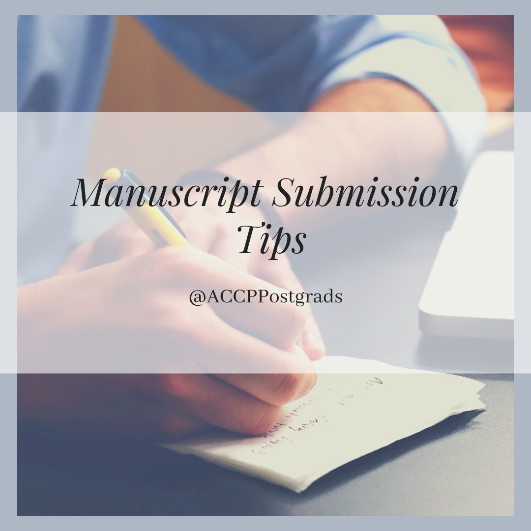 ACCPpostgrads's tweet photo. Manuscript submission can be seen as a daunting and overwhelming process to many without experience in that area. What tips do you have to make the manuscript submission process as painless as possible? #PearloftheWeek https://t.co/9jR7lzC4XP
