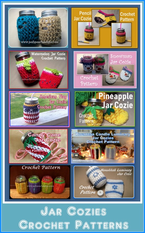 SaraSachCrochet's tweet photo. A Collection of 12 Jar Cozie Crochet Patterns - https://t.co/SZ0lYaeF9P #crochet #jarcozies #crochetpatterns #crochetcollection https://t.co/H7OlvNq5IB