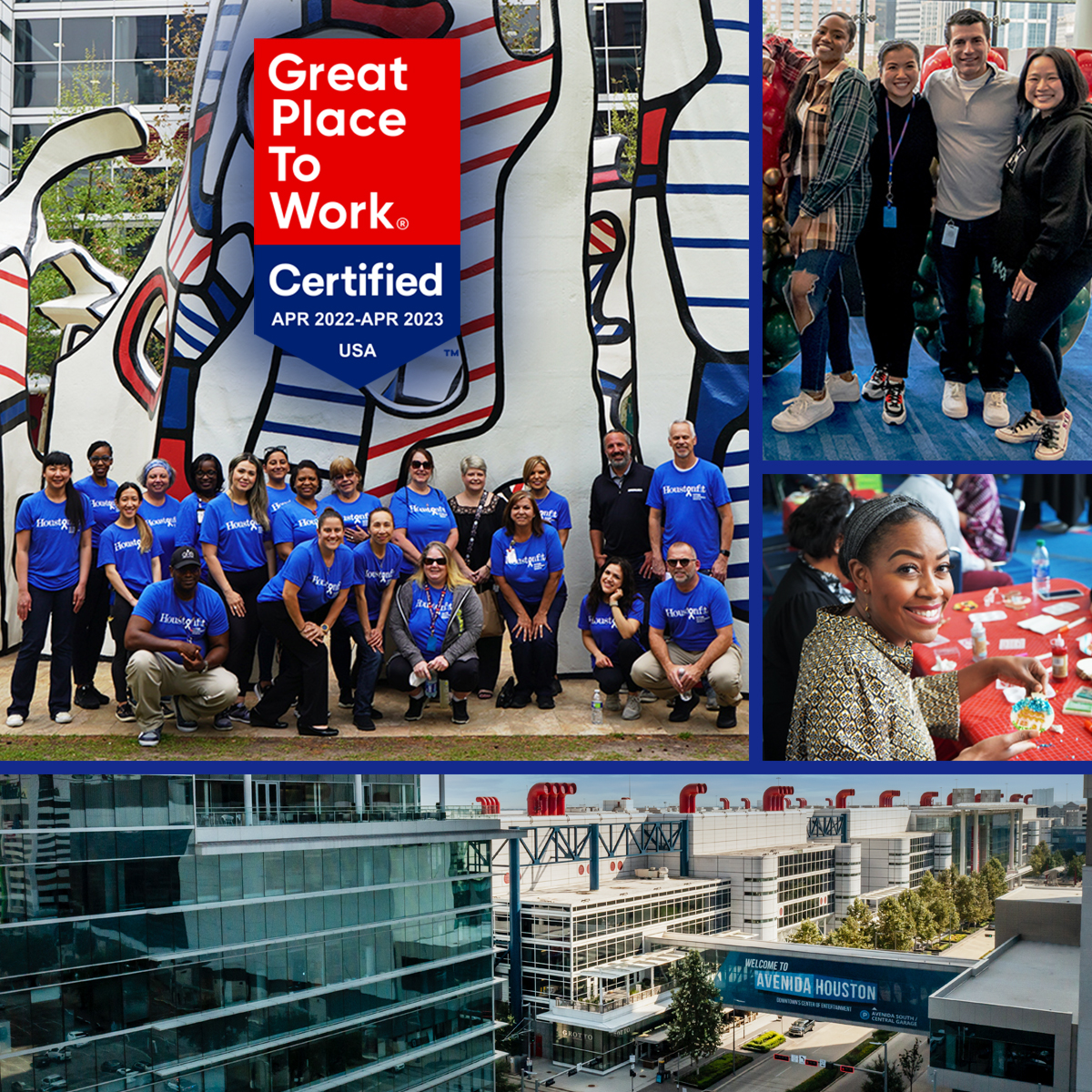 We're pleased to announce that we've earned a 2022 @GPTW_US certification! The survey revealed that 75 percent of team members agree that Houston First is a great place to work compared to 57 percent of employees at a typical U.S. company. More info: bit.ly/3ylVF29