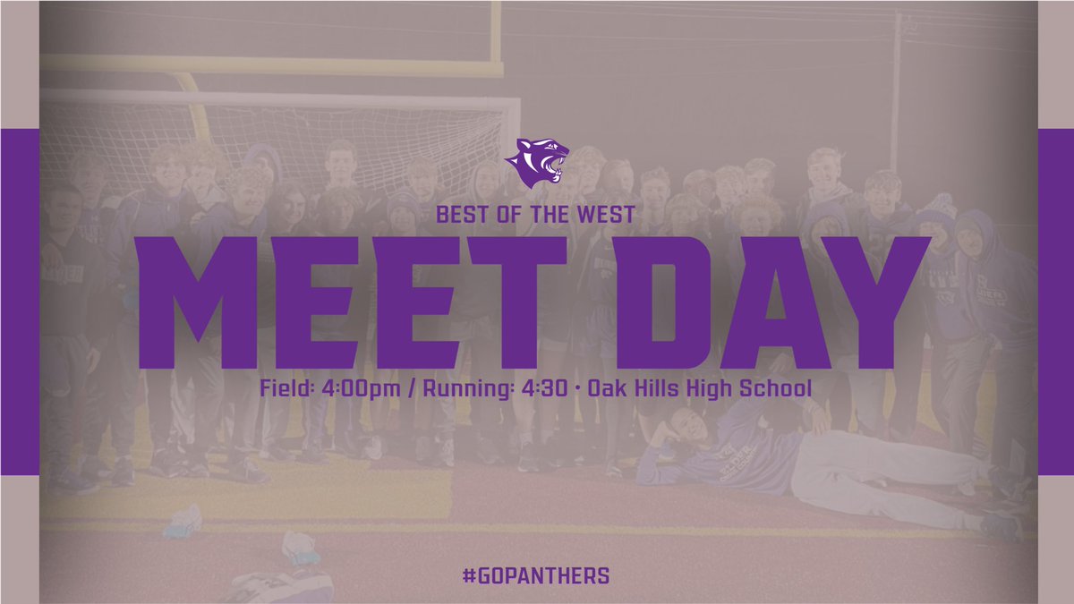 It’s Meet Day!! The Panthers will compete in the Best of the West Meet tonight!

📍 OH High School
⏱ Field: 4:00, Running: 4:30
📋 Results: timingspot.com

#GoPanthers #ElderTrackAndField