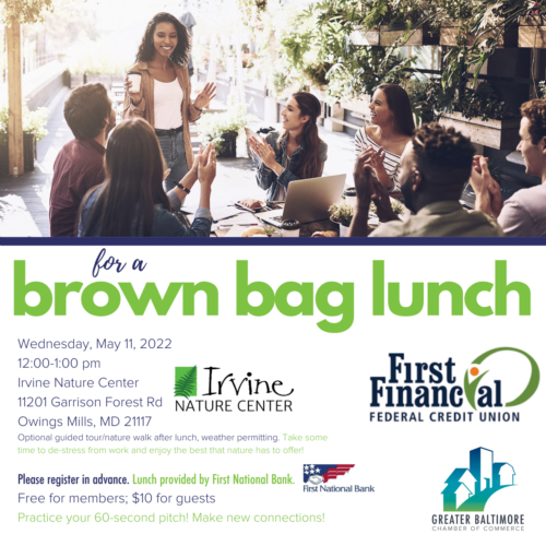 Join us on Wednesday, May 11!
cca.greaterbaltimorechamber.org/EvtListing.asp… 
#BrownBagLunch #JoinTheChamber #ChamberOfCommerce