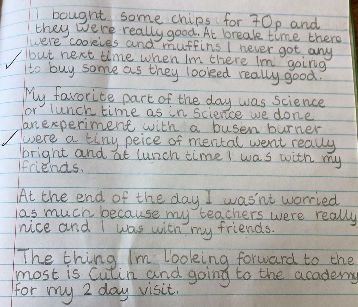 P7C have been using their writing session this week to reflect on their first transition day at <a href="/DyceAcademy/">Dyce Academy</a>. Science was a definite favourite in the class! Everyone felt more relaxed about moving up and can’t wait for their next visit @DycePrimary