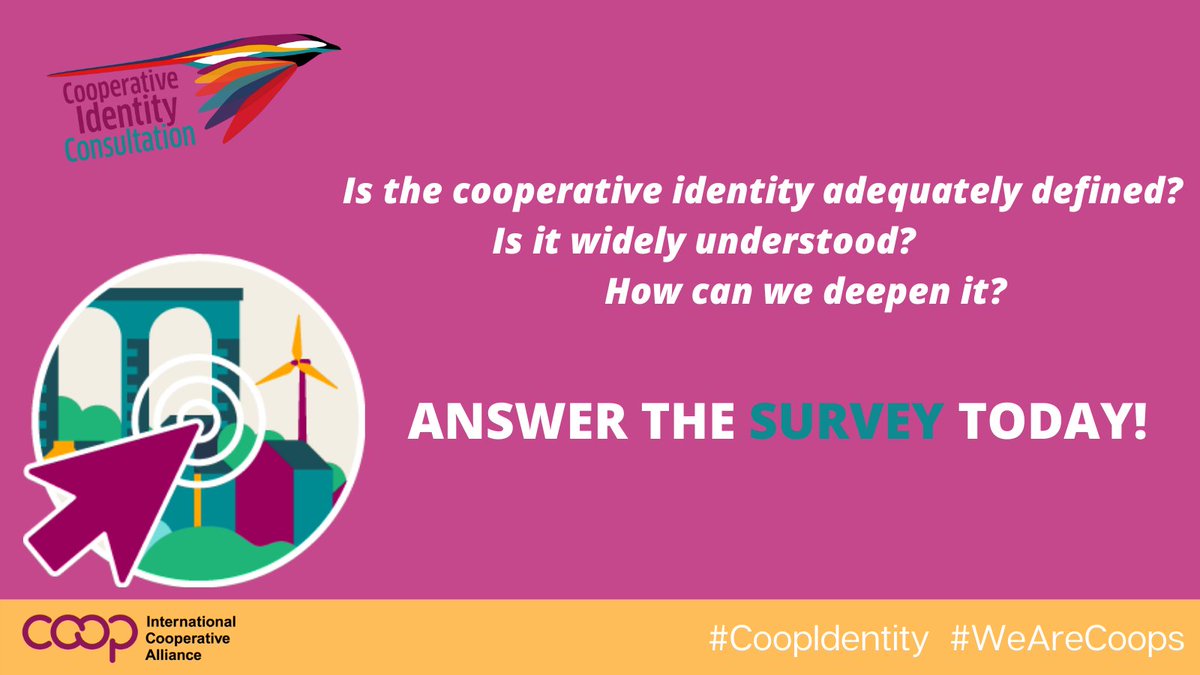 Have the 7 cooperative principles stood the test of time? 

💭We are re-evaluating our #CooperativeIdentity together for the future.

✅Calling all #coops to share and to give their input through this 5-minute survey.

Share &amp; answer here 
👇🏽👇🏻👇🏿
https://t.co/hhGO3g9FCv 