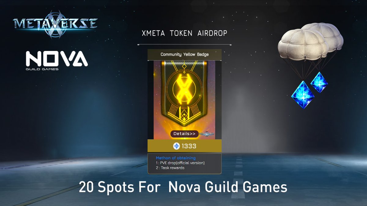 ✨SPECIAL NFT GIVEAWAY!✨

NGG Community!

@XMetaverse_ will be giving away 20 YELLOW BADGES to NGG community members who will complete this gleam form: gleam.io/ZHE86/xmetaver…

Holders of this #NFT badge will be able to claim 1333 $XMETA after their IDO 💸