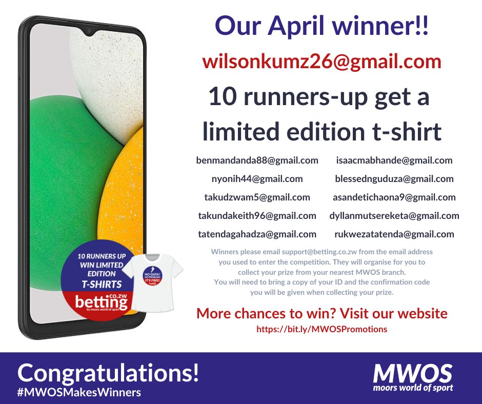 _MWOS's tweet photo. Like we always do EVERY month! 
We have made more winners. 

🎉Congrats! 🥳

If YOU didn't win, there's always next month, #WinAPhone is still on!
👇
https://t.co/IVYvGVFUJg

#MWOSMakesWinners
#TheHomeOfSportsBetting https://t.co/56fQFbIrSQ