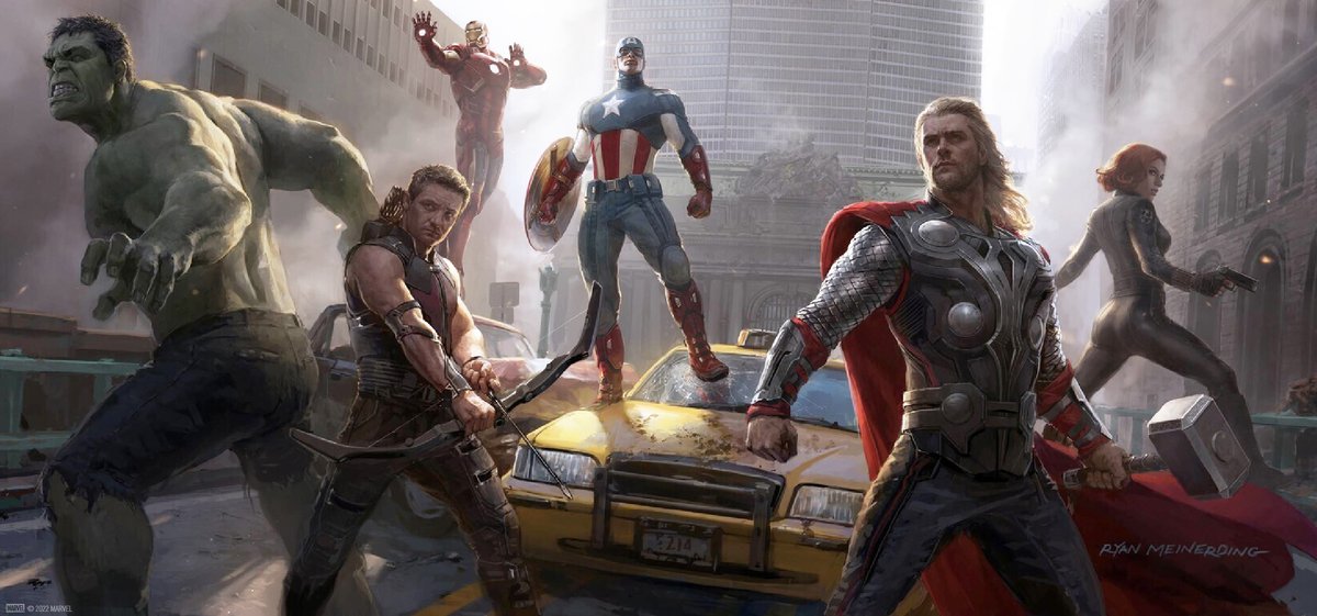 MarvelUK's tweet photo. 10 years on and they're still our heroes. Happy #NationalSuperheroDay! 

Concept art by @MeinerdingArt https://t.co/ozRfrduKTM