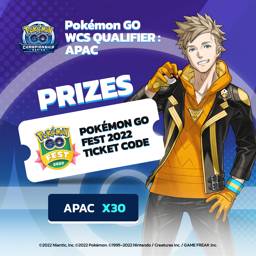 ESL_Asia's tweet photo. Join the Pokémon GO WCS Qualifier: APAC to stand a chance to advance to the World Championship stage AND you might be one of the lucky trainers to receive a Pokémon GO Fest 2022 ticket code!

Register according to your region today: https://t.co/1W3ztYsO9D ✨ https://t.co/rbbmGDjQul