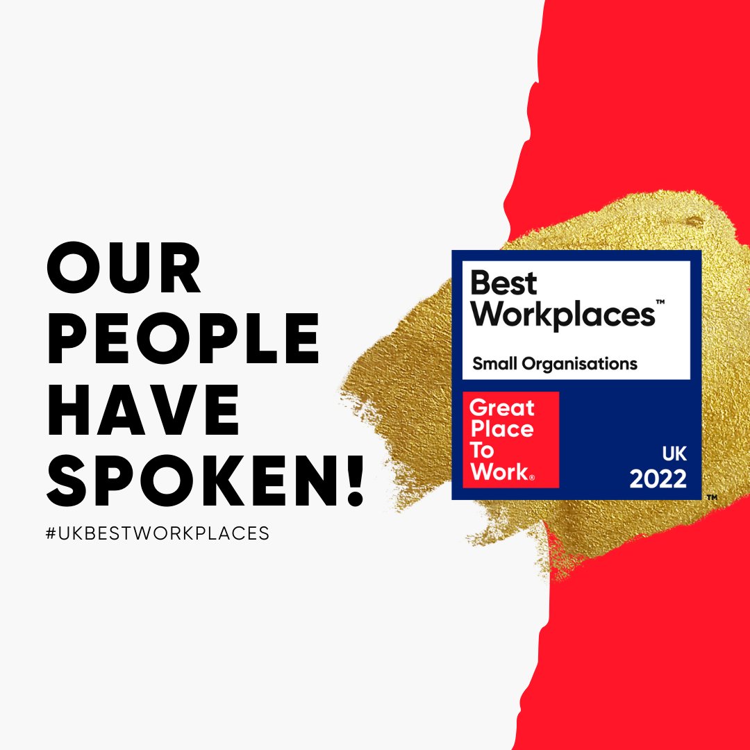 Today we're incredibly proud to be ranked among the 290 organisations on the UK's Best Workplaces™ 2022 list by @Great Place to Work UK – proof that our people are truly at the heart of everything we do! #ukbestworkplaces
