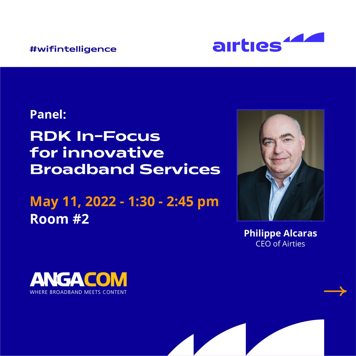 Airties's tweet photo. We are excited to be back at @ANGA_COM 2022! Visit us to discover how our Connected Home solutions can enhance your customer experience and check our demos. Learn more and book a meeting here: https://t.co/XR3dsn6XCI
See you in Cologne!
#wifintelligence #ConnectedHome #ANGACOM https://t.co/ChBt99QP2f