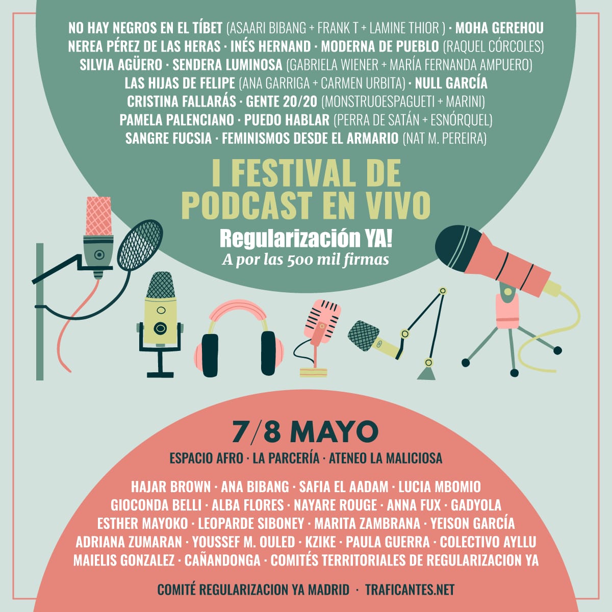 Te esperamos los días 07 y 08 de mayo en este festival al más puro estilo telemaratón, con un live de casi 24h que se constituirá como punto de firma durante todo el fin de semana.
#RegularizaciónYA! 
#APorLas500.000Firmas
#ILPReguYa
#PODCASTÓN