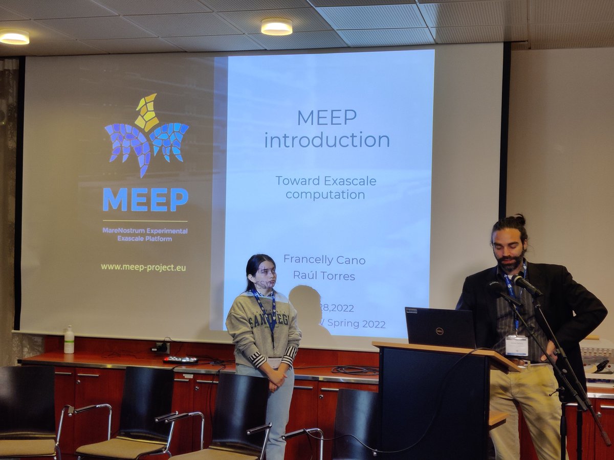 hipeac's tweet photo. Francelly K Cano Ladino, @el_pintor_pinto + Teresa Cervero explain how @EuroHPC_JU #MEEPproject @BSC_CNS (w/ @fer_unizg + @Tubitak) is building an #FPGA emulator to experiment with #exascale designs
๐https://t.co/BEftP76zPf https://t.co/EfS9HaGrsr