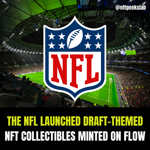 nftgeekslab's tweet photo. This week NFL releases Draft-themed NFT collectibles inspired by each of the 32 league’s teams. Each team offers 52 NFTs that sell for $52. Each NFT is a kind of “virtual commemorative ticket” for the NFL Draft, but it's not an actual pass to the live event in Las Vegas. 
#NFTs https://t.co/mEMgiT7Tw8
