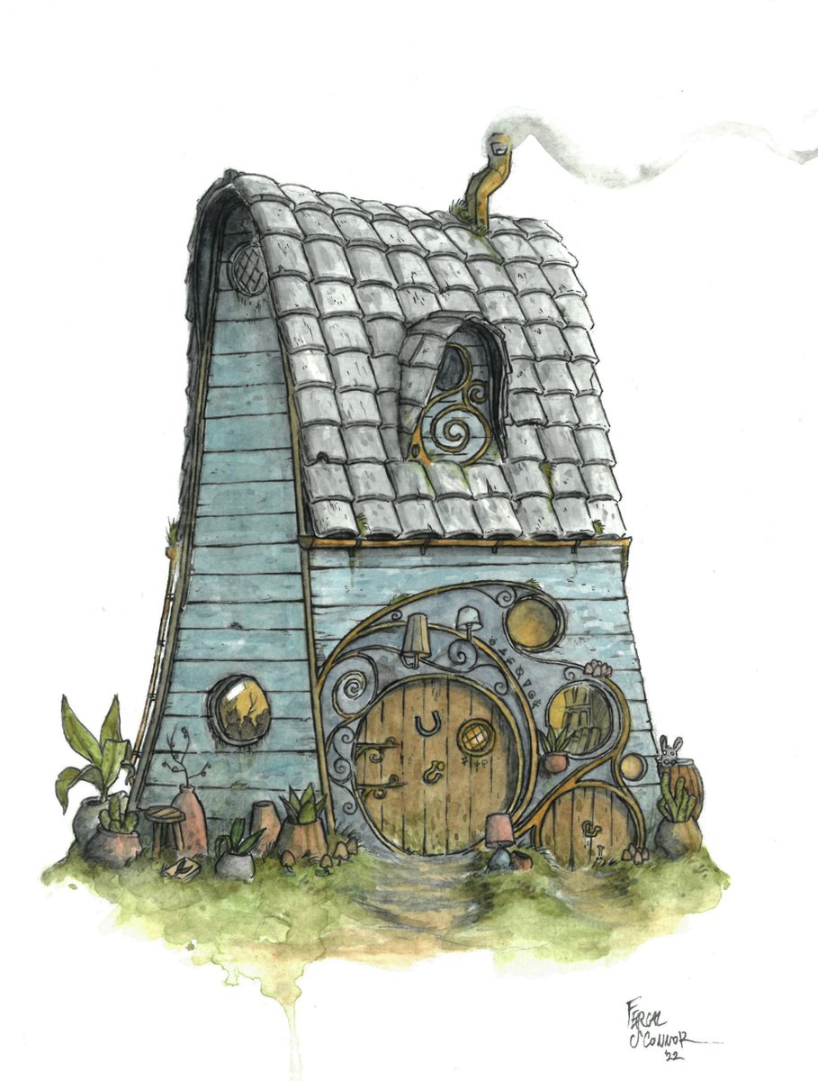 Fergal91's tweet photo. Some recent watercolour illustration work ✨ little grassy homes, plant pots🪴 and a gnarled old mysterious oak 🌳 enjoy! c: https://t.co/uWF87qTiP2