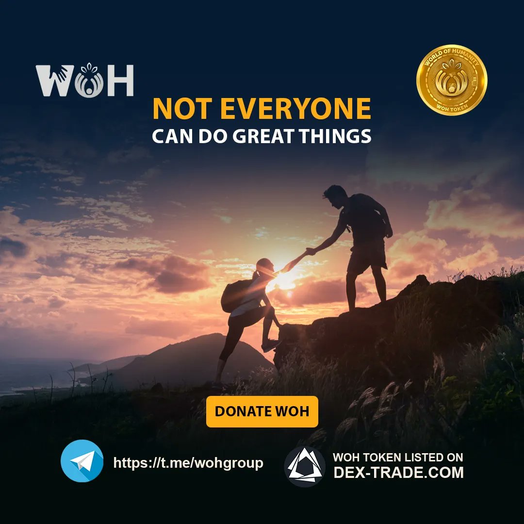 wohtoken's tweet photo. Not Everyone Can Do Great Things

Buy WOH Token on https://t.co/JPwYkmpIrN

Website :https://t.co/MhrEsawC03

#crypto #wohtoken #cryptocharity #cryptodonation #humanity #trade #nft #metaverse https://t.co/MHU7MogLD7