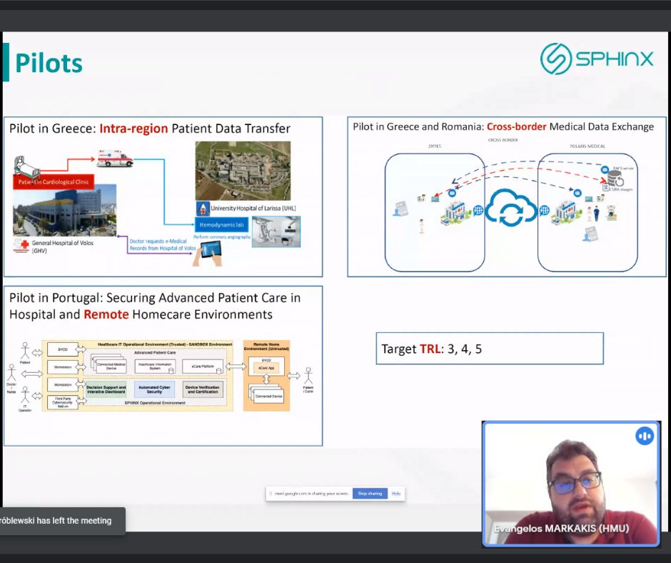 ProjectSphinx's tweet image. 🛡 SPHINX engages with #H2020 projects to safeguard critical sectors across #EU
📌Evangelos Markakis of @HMUniversity is participating in the 2nd #workshop of ECSCI cluster to promote #sphinx_toolkit set-up & prototype validation
#Sustainability #healthIT #security #solutions
