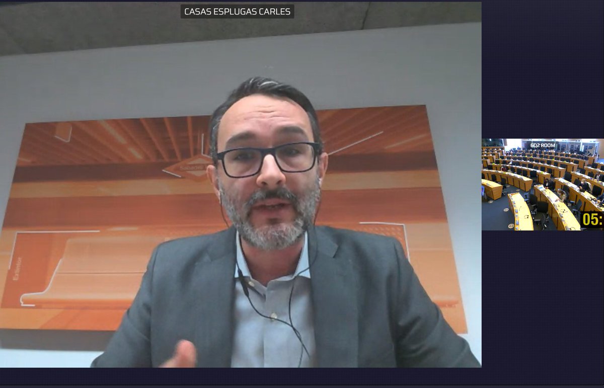 FGCcorporatiu's tweet photo. 🗣️ @CCEsplugas exposa als parlamentaris: "Fomentar els productes ferroviaris en el turisme promou la competitivitat dels territoris, està alineada amb la sostenibilitat i contribueix a descongestionar les grans àrees turístiques urbanes"#TopRail #Ferrocarrils @Europarl_EN @uic https://t.co/tscXNLngjk
