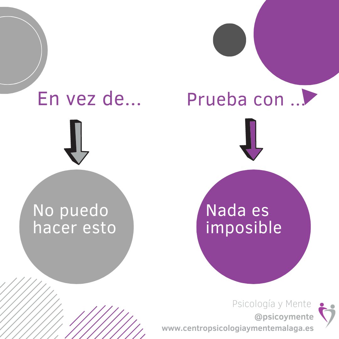 psicoymente's tweet photo. Tus pensamientos importan.
🛑En vez de:                
Soy un fracaso
No puedo hacer esto 
¿Por qué me pasa esto?
✅Prueba con…
Estoy aprendiendo
Nada es imposible
¿Qué me enseña esto? https://t.co/HOQggxrIMr