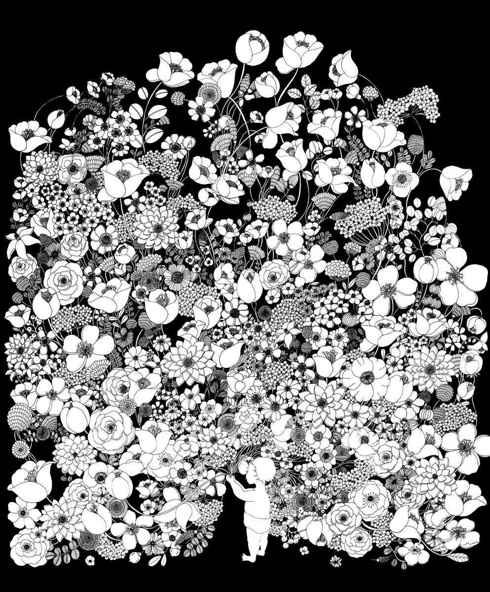 私の喜び、幸せ、楽しみを花にして描きました。
いつもわたしにそれをくれる息子が、ついに来月3歳になります♡
描き続けるパワーをくれる息子よー！わたしの絵の中でもすくすく成長しています。
#yukokimoto #art #artist #pen #三菱鉛筆 #ずっとユニボール使いつづけてる　#ペン画