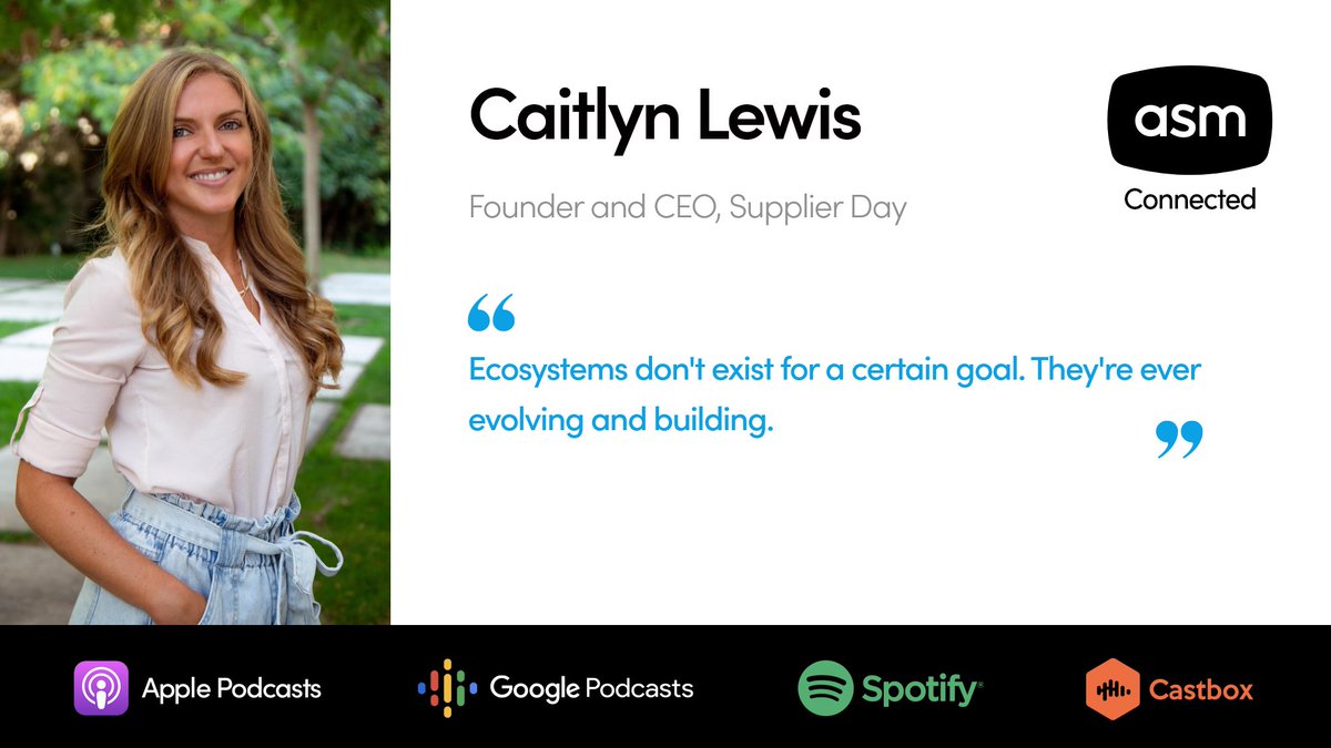 ASMTechnologies's tweet image. Episode 14 of #ASMConnected with Caitlyn Lewis explores all things ecosystems, whether or not they’re a new industry buzzword, and how they aid continuous #suppliercollaboration and innovation s.asmtech.com/caitlyn-lewis

#entrepreneurs #innovation #ecosystems #agility #startups