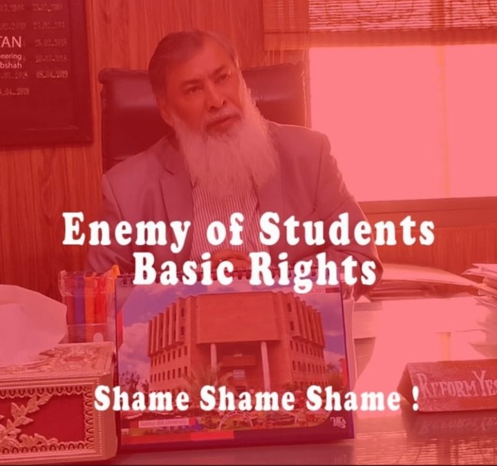 DahaniImtiaz's tweet image. Student Politics And Demanding Basic Rights Become Big Crime.
VC Quest NawabShah Has #Rusticated 9 Students For Suppressing their Voice
Which is below the belt.
Higher authorities should take immediate action against him and save students career
#RestoreQuestStudentsAdmission