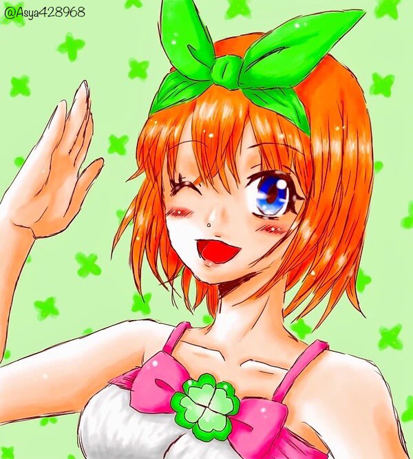 ✨️🍀アーシャ🍀✨️ஐ♡🍀~イラスト...ﾓﾐﾃﾈ？さんがTwitterに投稿した中野四葉(五等分の花嫁)のイラスト。