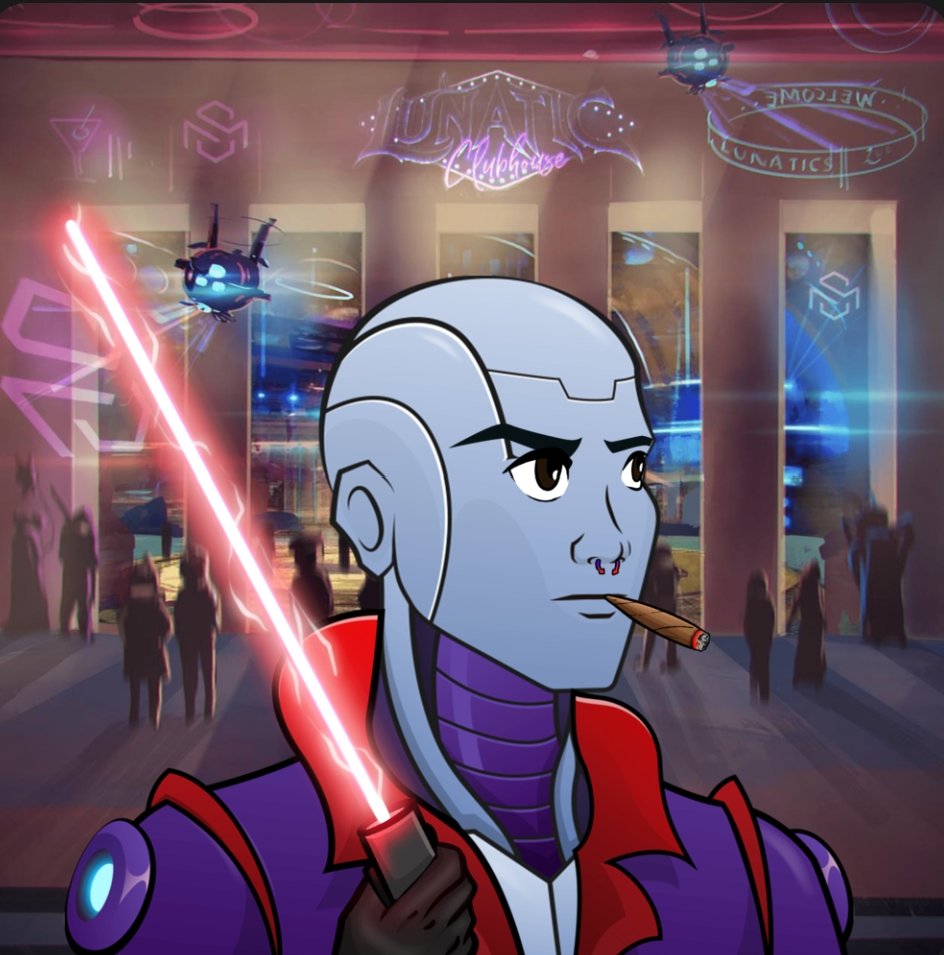 dde24's tweet photo. Another sick mint from @LunatiClub on @messier_art 🔥🔥 check out this #StonerFam #sith 👀👀 Project roadmap for this game in unbelievable, and will bring so much fun and engagement to the gameFi/Defi space! #itchingtoplay https://t.co/0cUBqi5MEZ