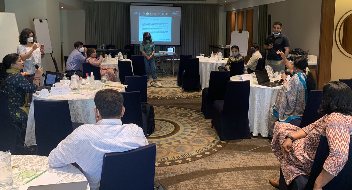 AtishayMathur's tweet image. What does a discussion on political economy analysis look like? Mics up, hands stretched, and lots to say! 🚀@UNICEFInnocenti @UNICEFIndia Applied Research training in #Chennai