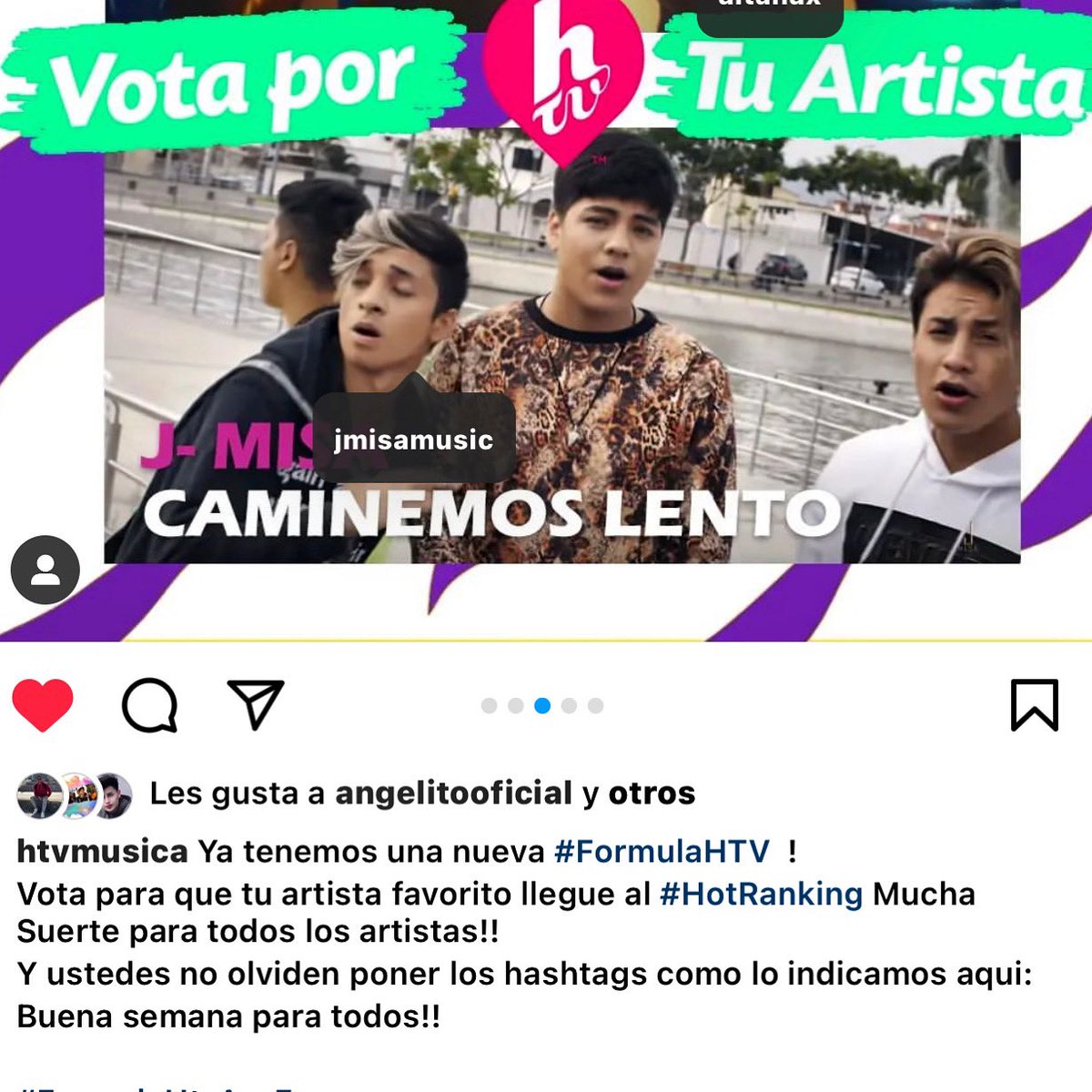 JgEcuador's tweet photo. Gracias a Dios una vez más con @jmisamusic entramos al Programa FÓRMULA de @HTVMusica a nivel de Latinoamérica, esperamos su voto para ganar por 8ava vez y entrar al Hot Rating comentando la publicación de Instagram de @htvmusica con el Hastag #FormulaHtvJmisá  🙏🏽❤️ https://t.co/DnrCZ4fQbX