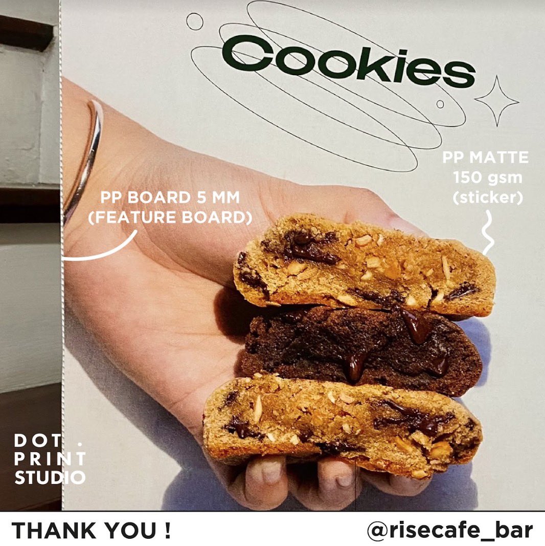 " Rise Cafe " 🧋🍪✨
Menu Mounting for
@risecafe_bar
.
MENU MOUNTING
PP MATTE 150g STICKER
ON PP BOARD หนา 5 MM
วัสดุกันน้ำ หมึกพิมพ์กันน้ำ
.
#dotprint #reviews #printing #inkjet #outdoor #ppmatte #mounting #ppboard #coffee #cafe #bakery
.
สอบถามเพิ่มเติม
Line@ : <a href="/dotprint/">DOT PRINT Zrenjanin</a>