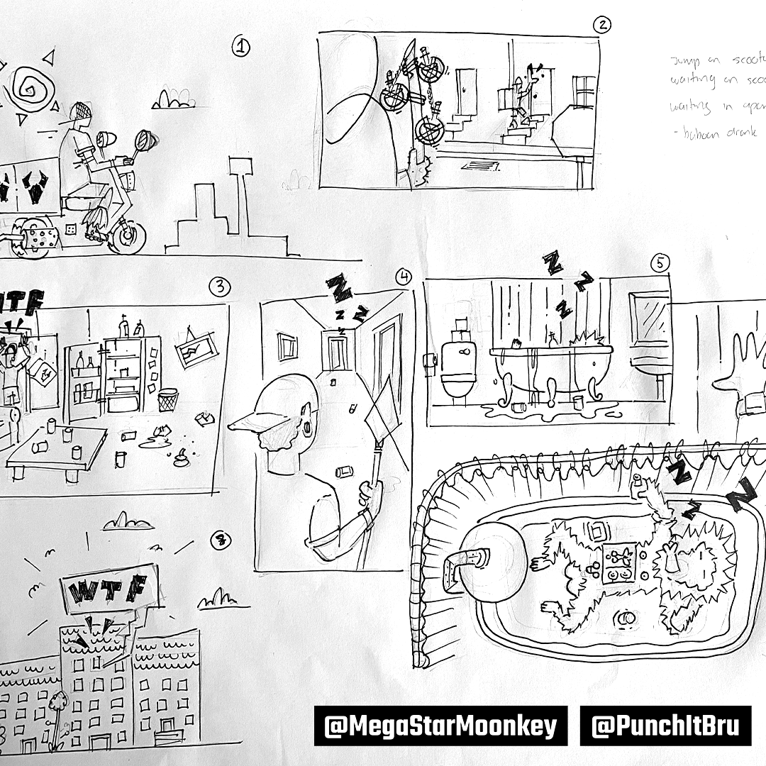 MegastarMoonkey's tweet photo. Building out the Rafulu backstory... 🍻🛁🐒🚀

#punchitbru #RetroGame #Web3 https://t.co/1OpeLUw3Kq