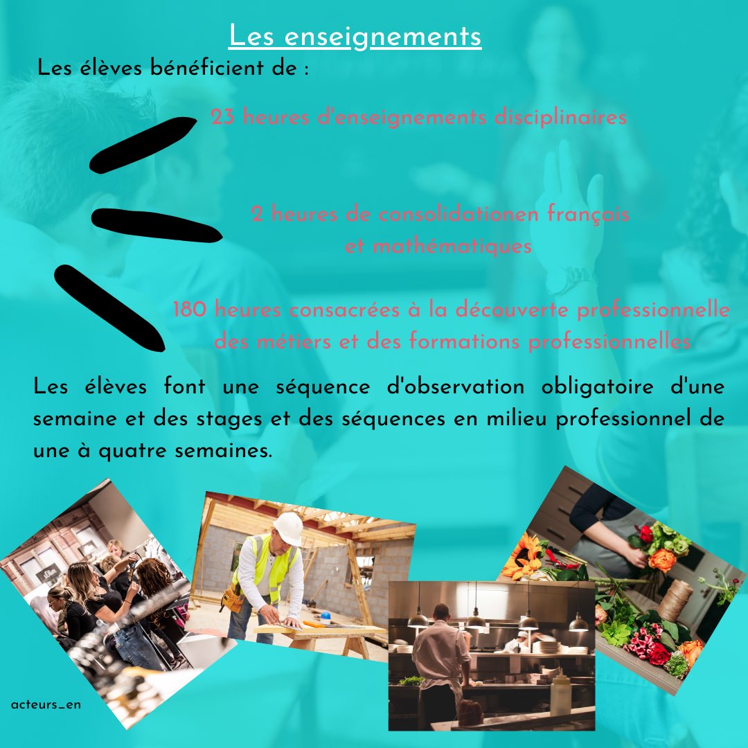 ActeursEn's tweet photo. Qu’est-ce que la 3ème prépa-métiers? #college #orientation #prepametiers #lyceeprofessionnel #soclecommun #eleves #cappei #formation #mdph #ienio #parcours https://t.co/zstma7FUBD