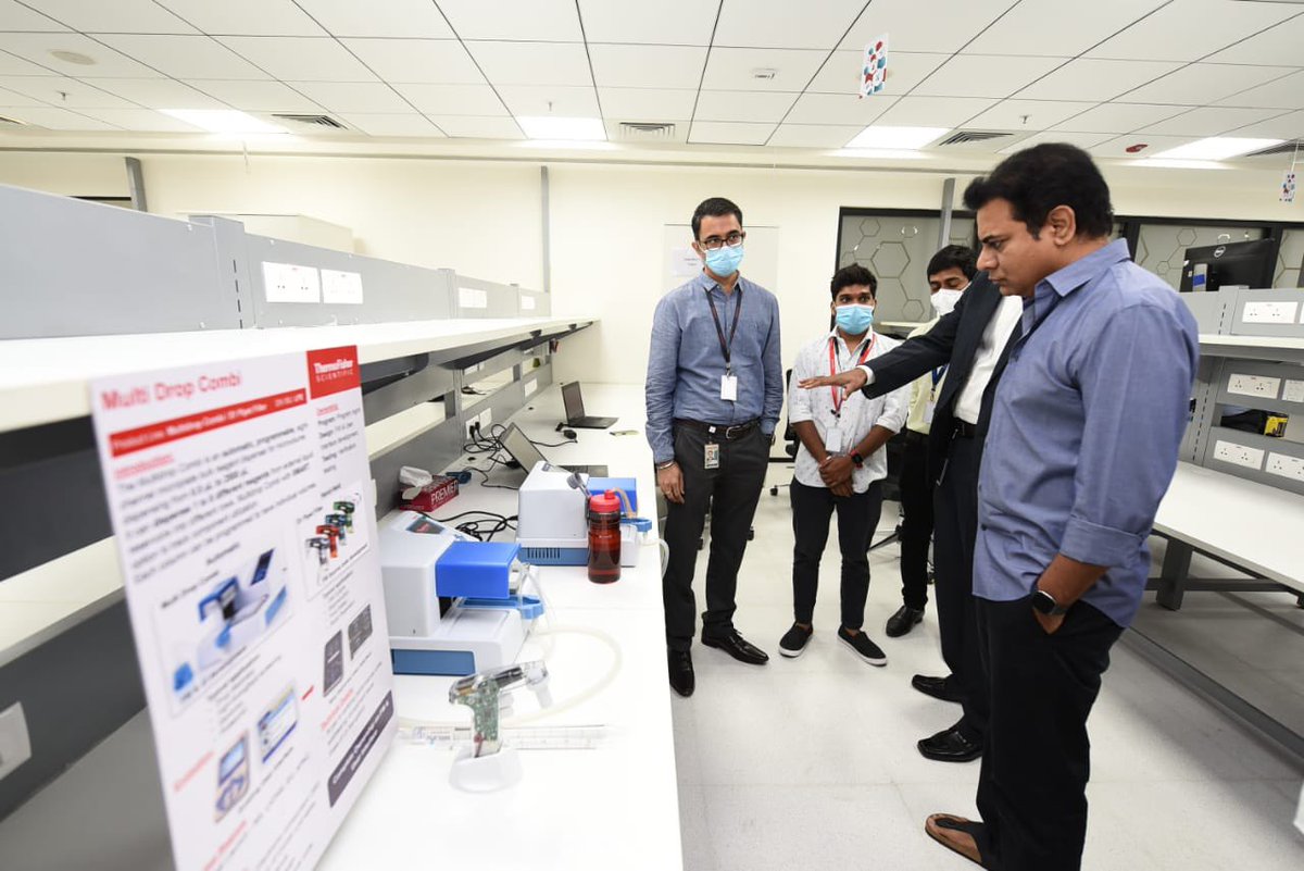 MinisterKTR's tweet photo. IT and Industries Minister @KTRTRS inaugurated the @thermofisher Scientific’s India Engineering Center (IEC) in Hyderabad today. https://t.co/3sMvDHwua8